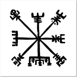 Vegvisir Block Print (Black Ink Version) Posters and Art